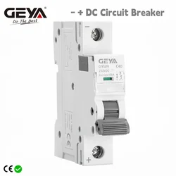 GEYA Din Rail DC MCB 6KA 1P 250V Mini Circuit Breaker DC 6A 10A 16A 20A 25A 32A 40A 50A 63A