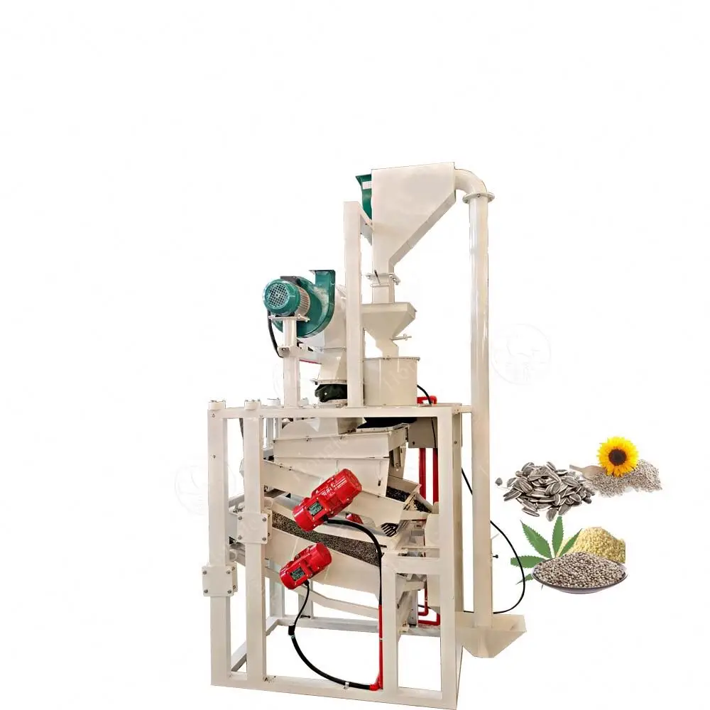 Buckwheat Sunflower Seeds Dehulling Line Pumpkin Seed Dehuller Separator Shell Remove Machine