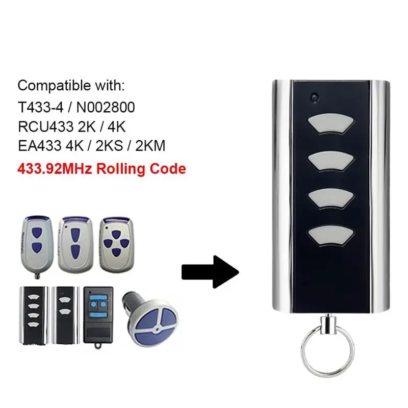 A33T 2 Pcs Garage Door Remote Control 433.92MHz for Normstahl Entrematic Crawford Standard Steel Opener
