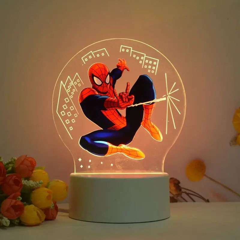 Marvel Avengers Spider-Man Cartoon Peripheral Captain America Personalized Creative Night Light Children\'s Holiday Surprise Gift