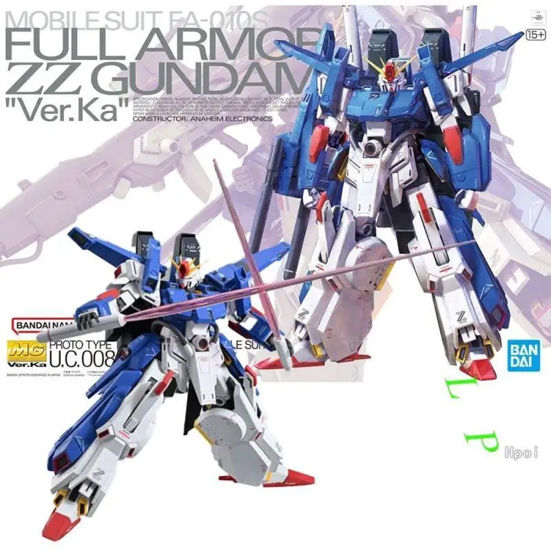 In Stock Original BANDAI FA-010S MG 1/100 Full Armor ZZ Gundam Ka Version Anime model action figure Genuine Boxed Toy