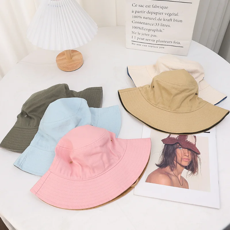 Sunscreen Sun Cap Summer Drawstring Fisherman Hat Women Lady Girls Outdoors Travel Sunshade Solid Color Bucket Hat Fashion Caps