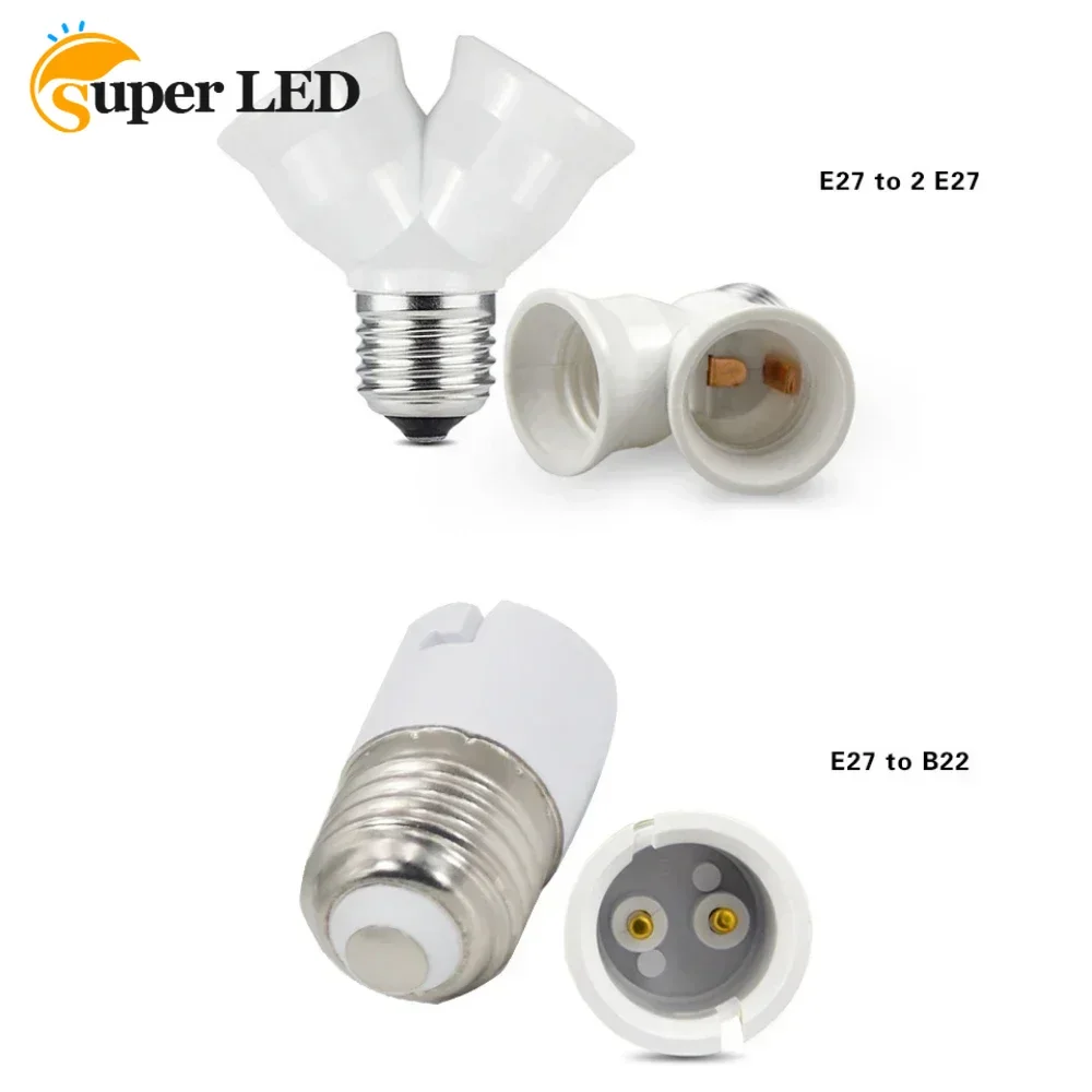 E27 E14 E12 GU10 G9 B22 MR16 GU24 Fireproof Pendant LED Bulb Lamp Base Holder Ceiling Light Socket Adapter Lighting Accessories