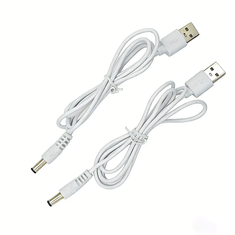 1/3/5pcs 1M USB Male to DC 5.5x2.1mm Male Port Power Cord 5V 2A Copper Wire For Desk Lamp Charging Power Cable Cord Connector