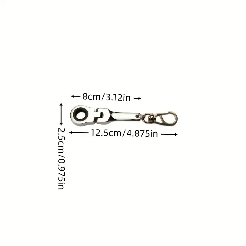 Брелок для ключей, металлический брелок, цепочка, инструмент, ключ с трещоткой, мини-инструменты в форме гаечного ключа, регулируемый гаечный ключ, гоночное кольцо 10 мм
