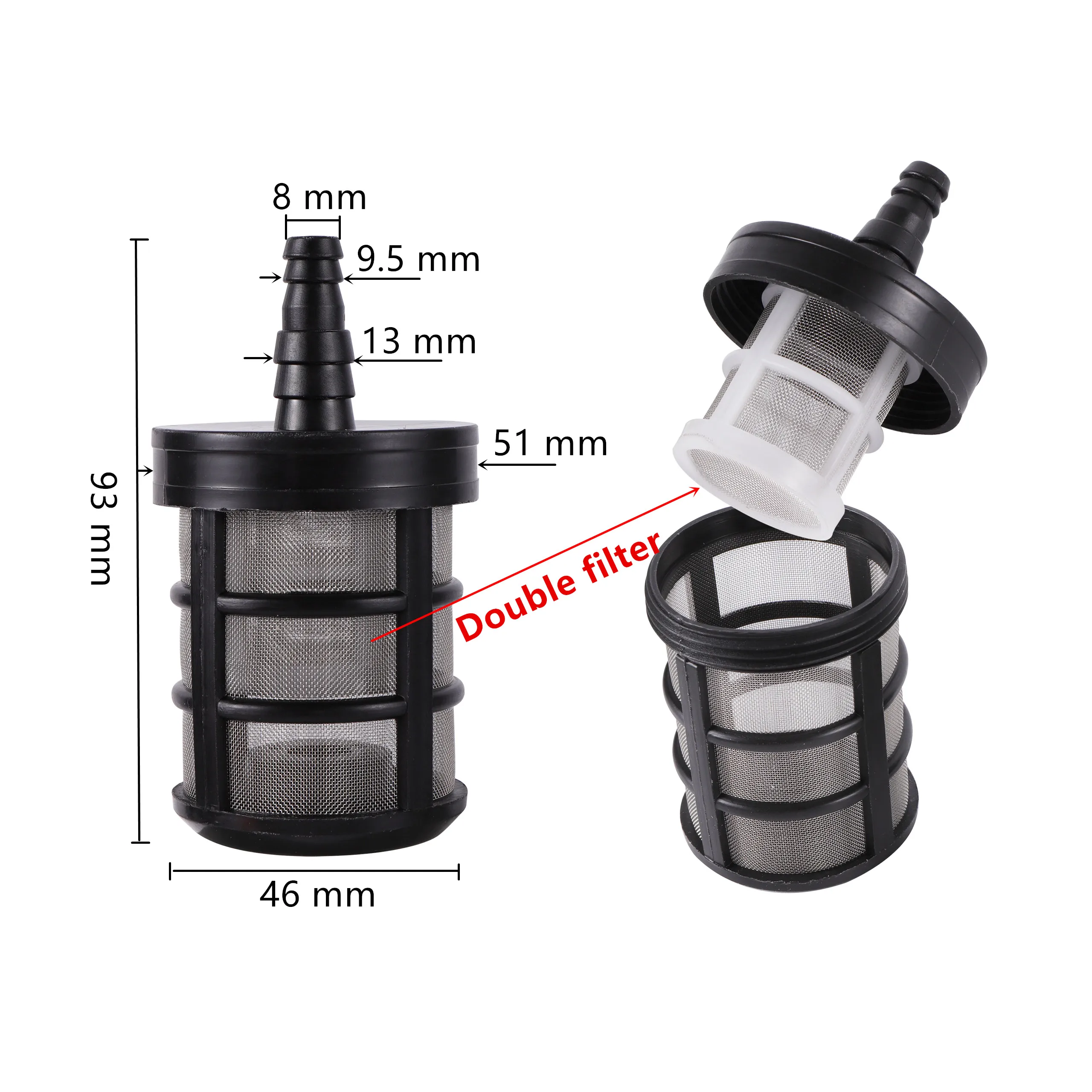 7/8/10/11/12/13mm Stainless Steel Mesh Hose Filter Irrigation Pump Filter Sprayer Diaphragm Pump For Sprayer Car Washer Oil Pump