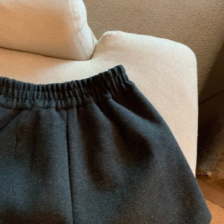 Damen-Shorts aus dicker Wolle mit weitem Bein, Herbst-Winter, neue High-Waist-Shorts, locker geschnitten, gerade geschnitten, Bootcut-Shorts, lässige Oberbekleidung – Detail 16