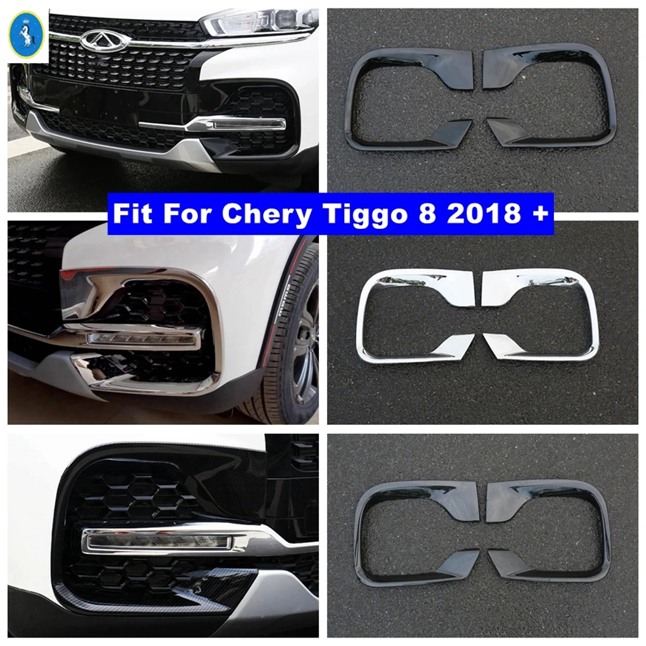 

Chrome Auto Front Daytime Running Lights Fog Head Lamps Frame Sequins Accessories Cover Trim For Chery Tiggo 8 2018 2019 2020