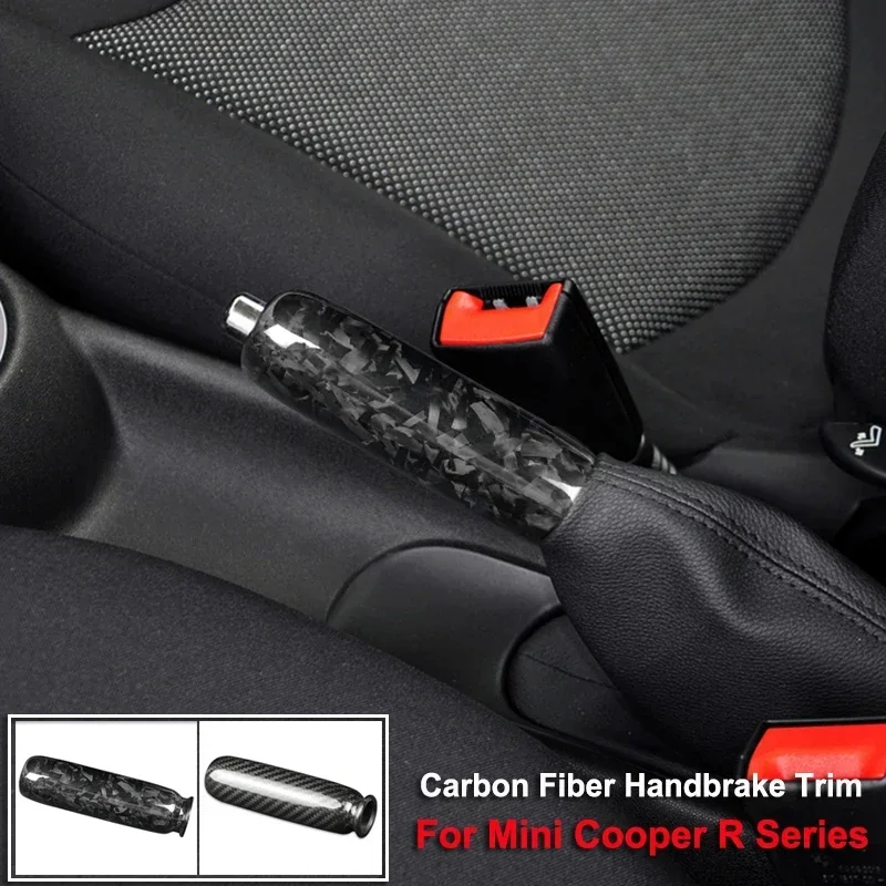 

For Mini Cooper Clubman R55 R56 R57 R58 R59 R50 R53 Real hard Dry Carbon Fiber Handbrake Grip Cover Trim Interior Accessories
