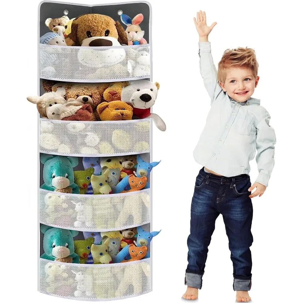 

Ofiray-home Soft Corner Shelf | Safe Hanging Organizer | Child-Friendly Wall Mount Storage | for Sundries, Toys, Stuffed Animals