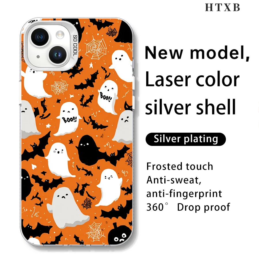 حافظة هاتف BOO Ghost بخلفية صفراء لهاتف iPhone 17 إلى 11 Pro Max Plus #4