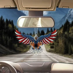 American Flag Eagle Car Interior Rearview Mirror Pendant Special-Shaped Key Chain Decorative Pendant Pendant