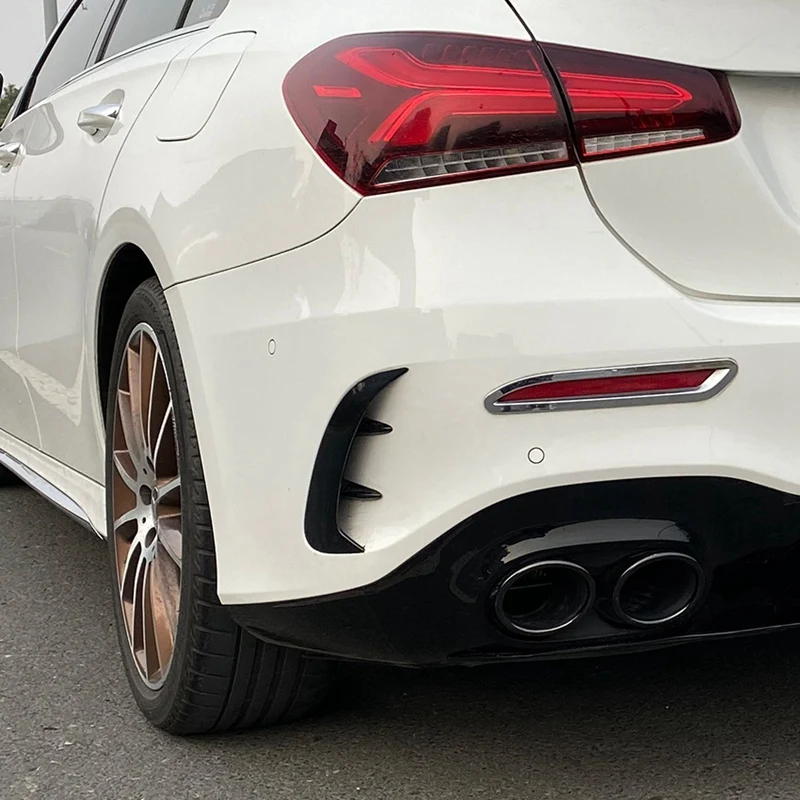 Rear Bumper Spoiler Flank Tail Wind Knife Cover Trim For Mercedes Benz A Class W177 A180 A200 A35 2019-2021