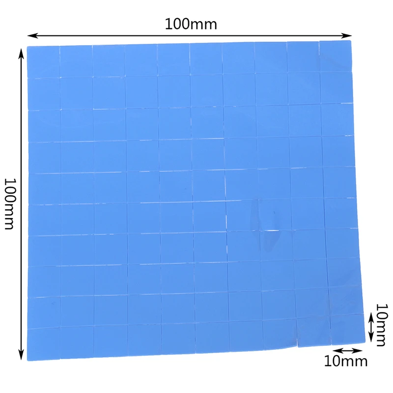 100ชิ้นแผ่นความร้อน10*10*0.5มม. แผ่นซิลิโคนนำความร้อน GPU CPU