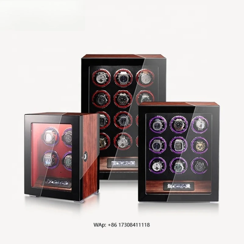 

Luxury Mechanical Automatic Watch Winder 2/4/6/9/12 Watches Storage Box Wooden Vertical Home Watch Parts LED Display