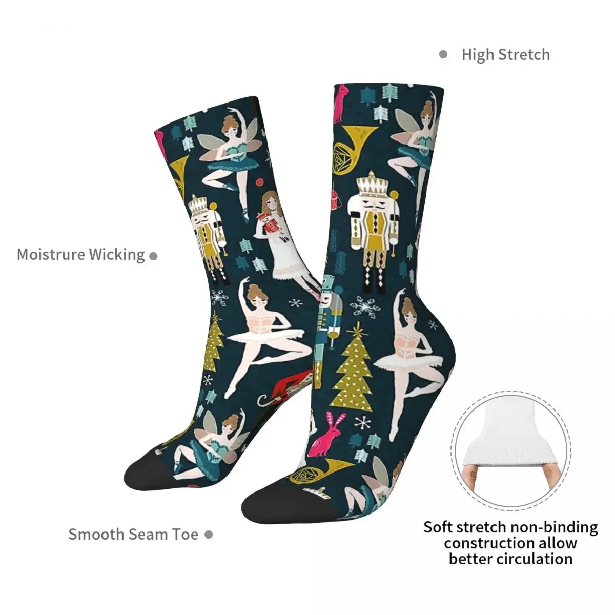 Nutcracker Ballet By Andrea Lauren Socks Harajuku High Quality Stockings All Season Long Socks for Man Woman's Birthday Present