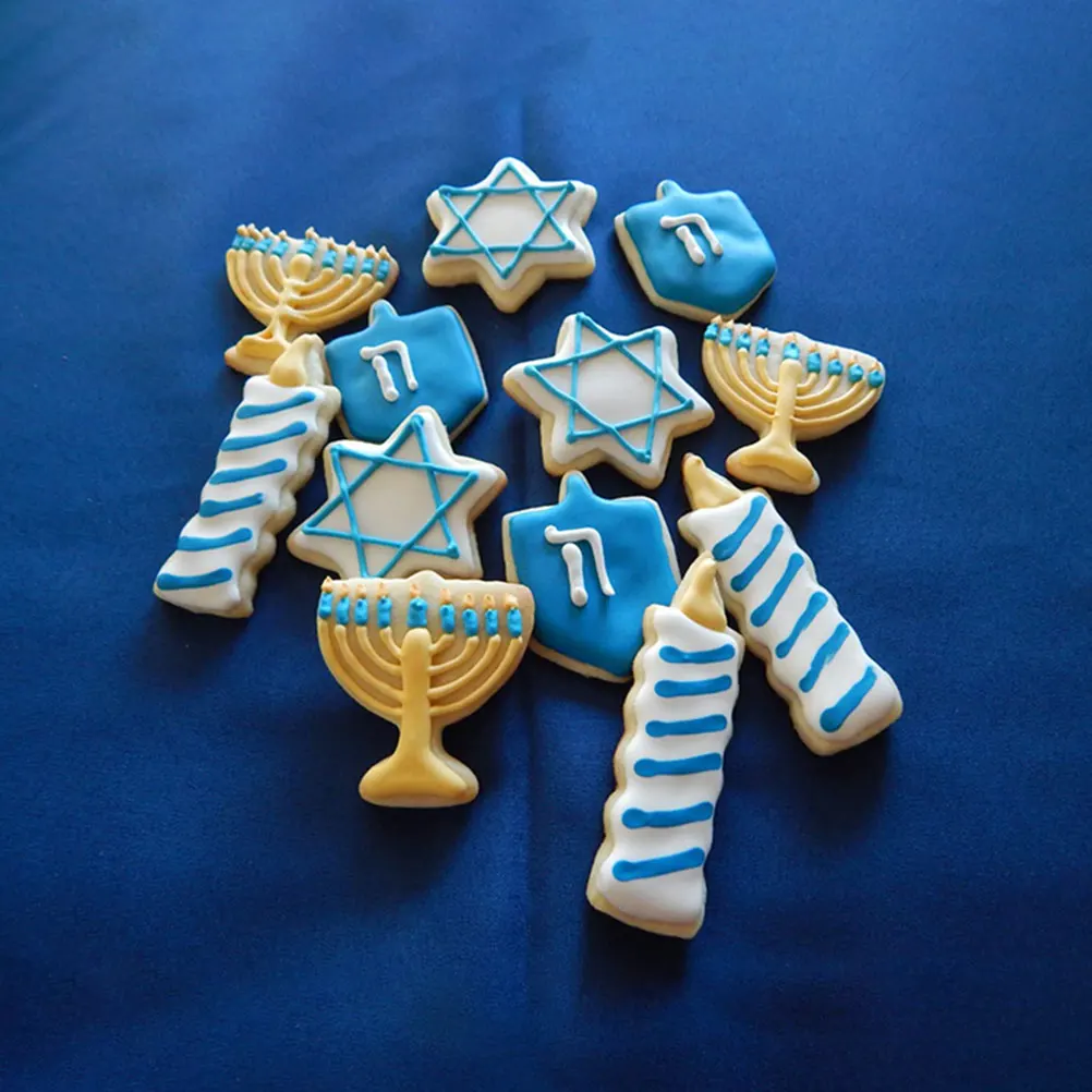 

4Pcs Menorah Cookie Cutters Hanukkah Stainless Steel Biscuit Molds DIY Baking Tools Hanukkah Cookie Cutter Biscuit Cutter
