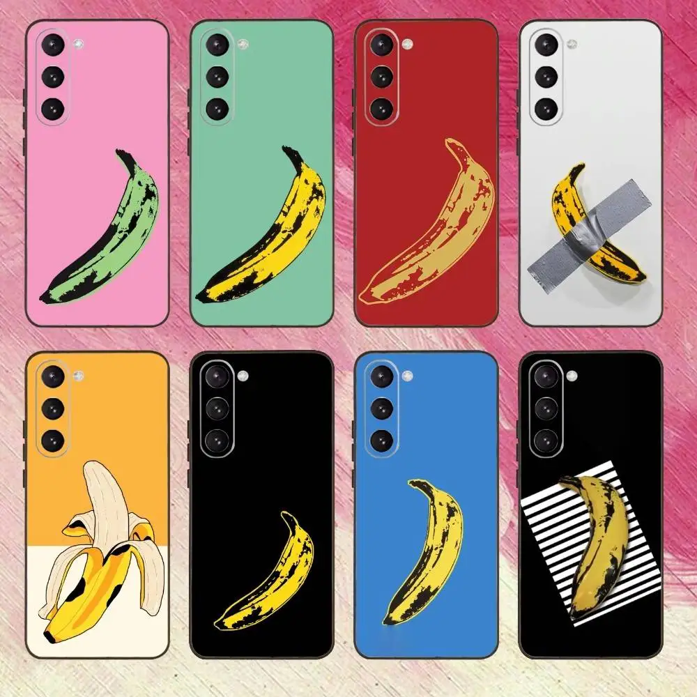 A-Andy W-Warhol Art Banana Telefoonhoesje voor Samsung Galaxy A73,A72,A71,A70,A53,A52,A51,Anderen Zachte Zwarte Cover