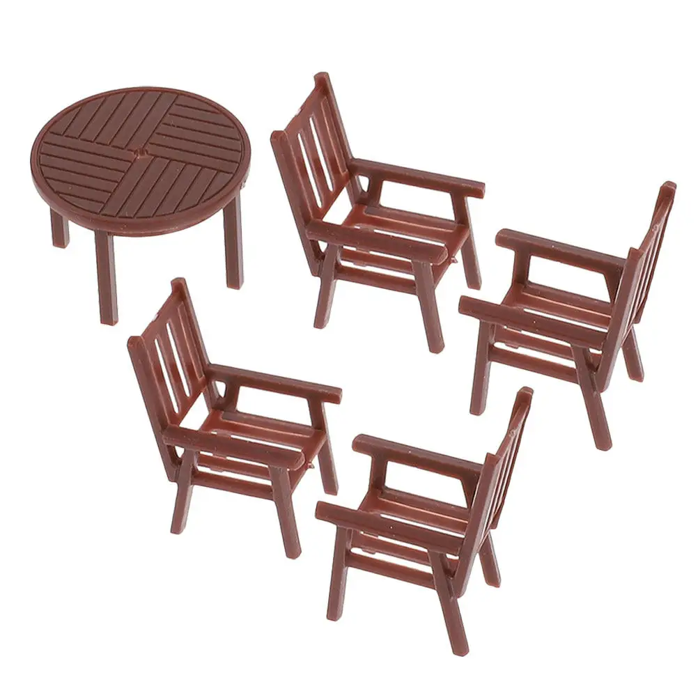 

Набор миниатюрных стола и стульев с реалистичным дизайном для кукольного домика, аксессуары для миниатюрного дома, мини-обеденная сцена