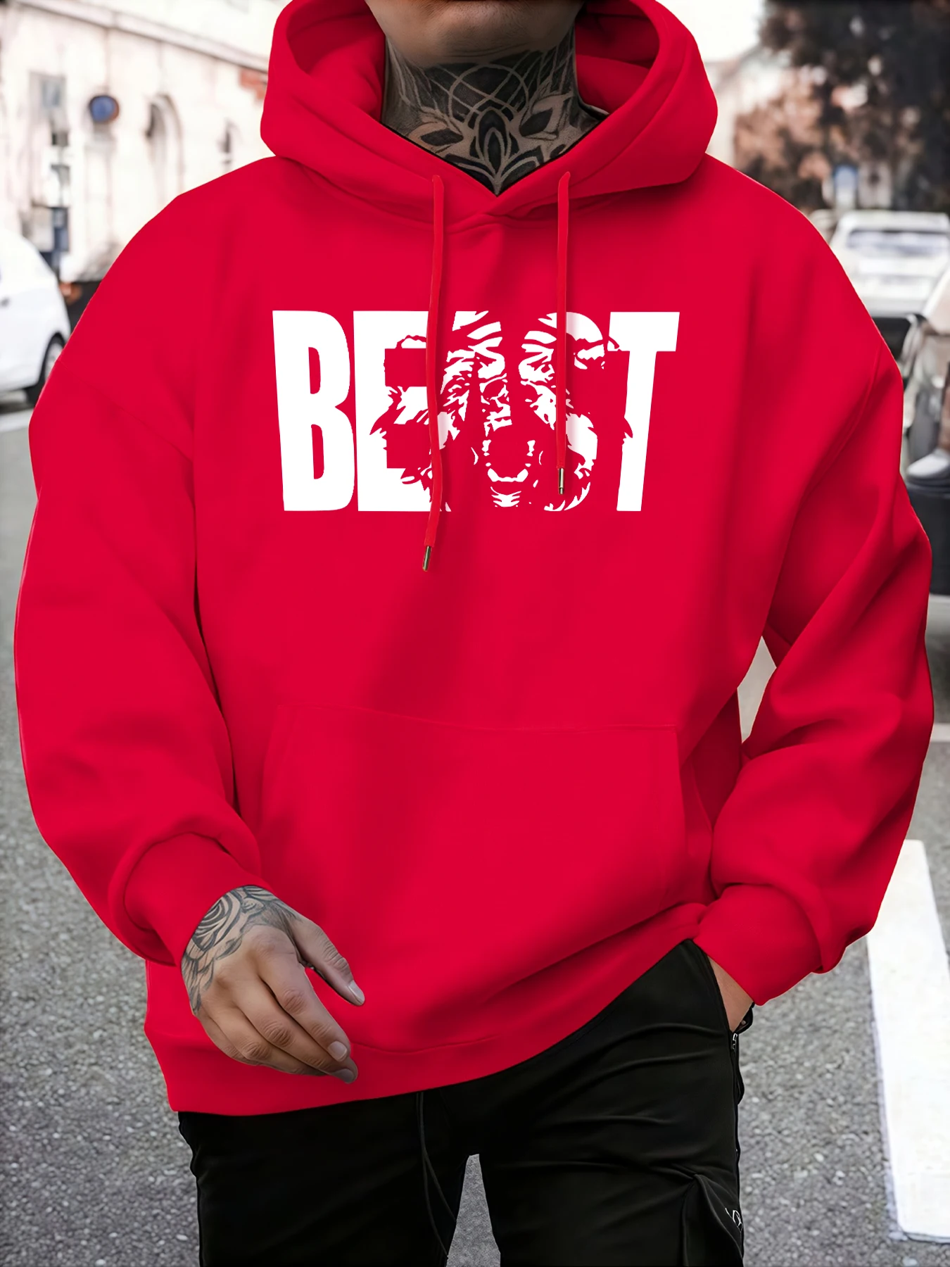 الوحش إلكتروني طباعة الرجال الشارع الهيب هوب هوديي عادية فضفاض كم طويل كل مباراة الصوف البلوفرات الناعمة س الرقبة للجنسين خمر