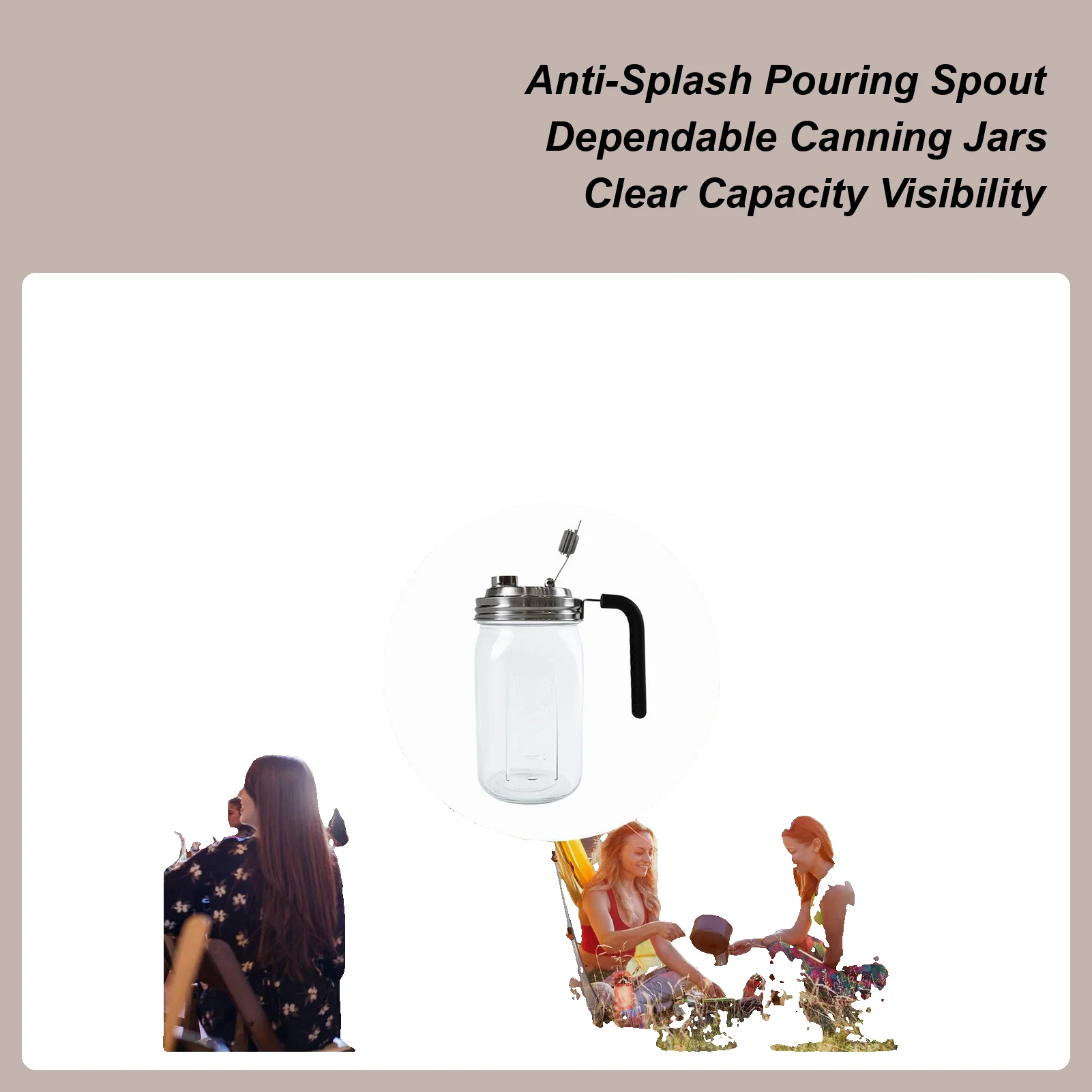 

Стеклянная банка с крышкой, герметичная банка для хранения продуктов питания, банка для консервирования напитков на 32 унции с крышкой и ручкой для сока, йогурта, молока, кофе, чая, лимонада