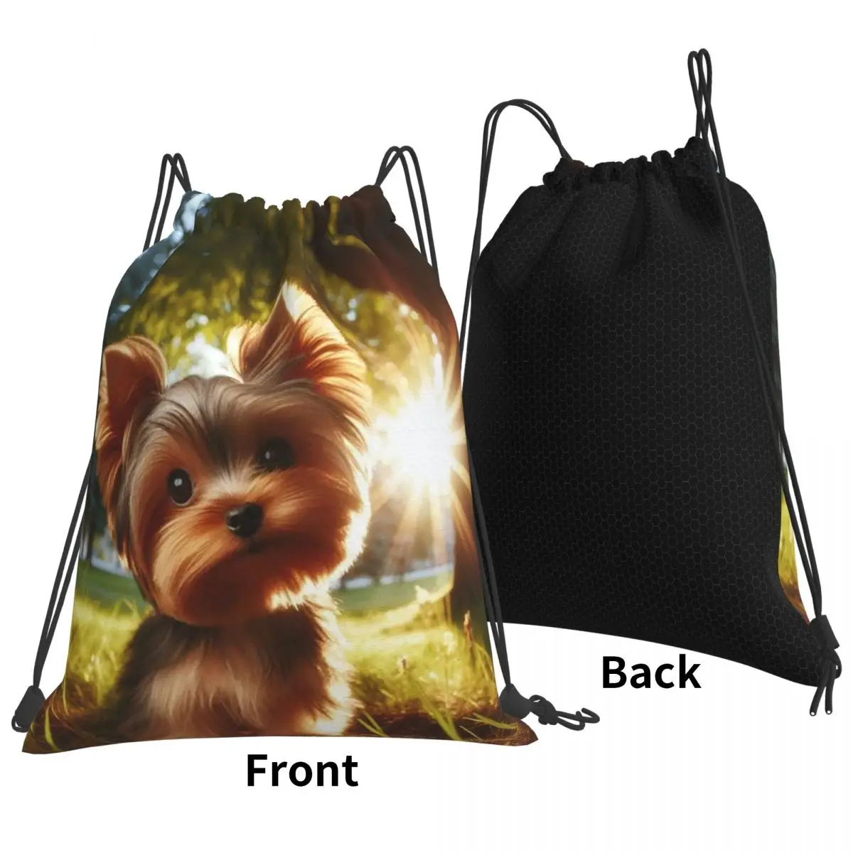 Yorkshire Terrier Dog Yorkie Lover Backpacks Fashion Drawstring Bags Shoes Bag Book Bags for Man Woman Students