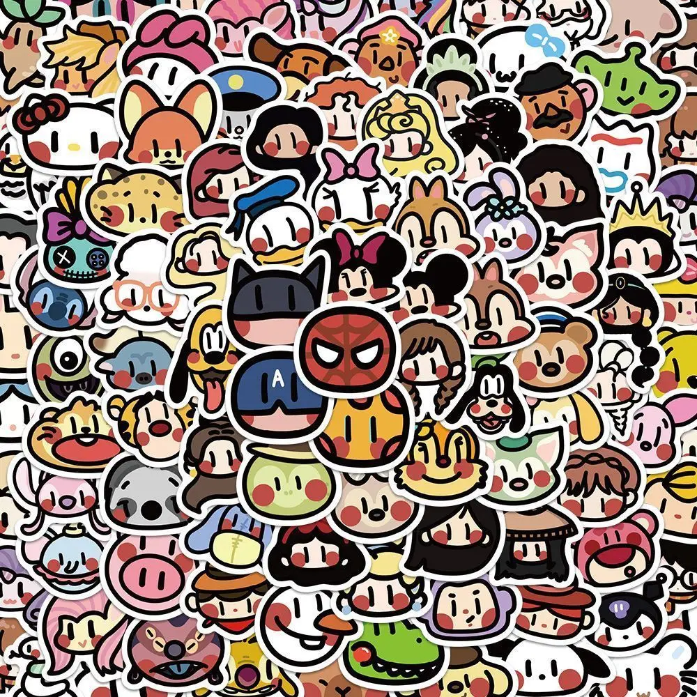 

100pcs Character Avatar Sticker Q-version Sanrio Disney Waterproof Sticker DIY Cartoon Cute hello kitty anime anime figure