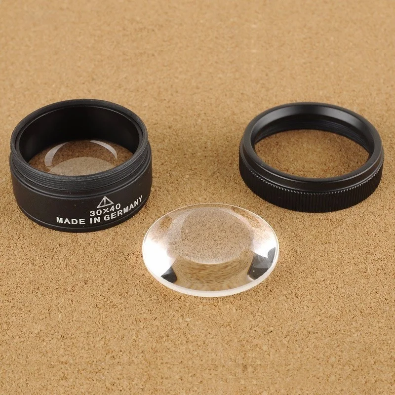 Premium 30x 40mm Measuring Magnifier Magnifying Glass Lens Loop Microscope For Coins Stamps Jewelry Lupe