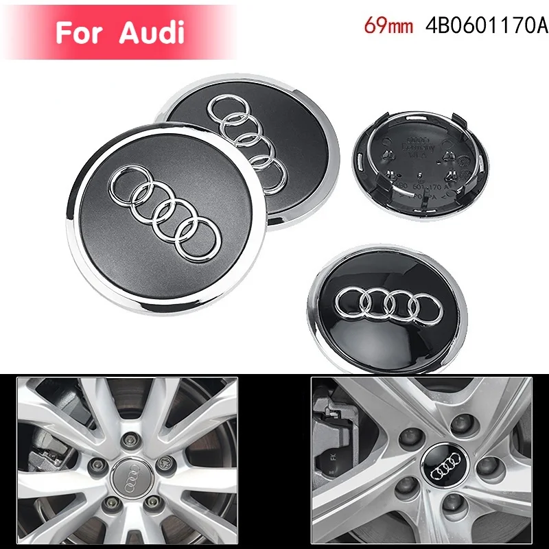 69mm 4pcs Cap Hub Covers Badge Car Styling Wheel Center for Audi SLine A3 A4 A5 A6 A7 A8 TT V8 RS3 RS5 Q3 Q5 Q7 Wheel Cap Label