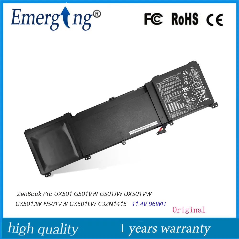 

11.4V 96Wh Laptop Battery C32N1415 For ASUS ZenBook Pro UX501 G501VW G501JW UX501VW UX501JW N501VW UX501LW