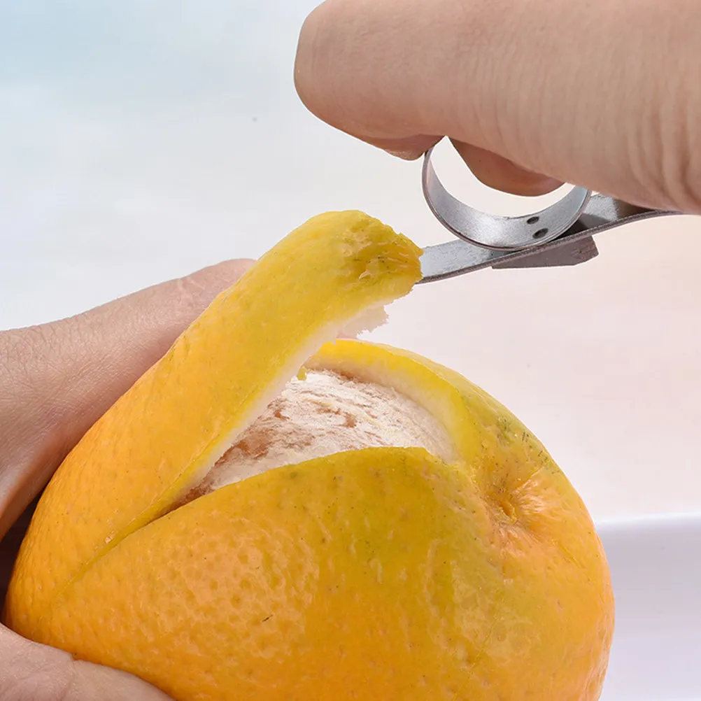 Stainless Steel Citrus Peeler for Orange Lime Grapefruit – Ergonomic Easy-Grip Round Fruit Peeler Kitchen Essential