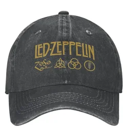 Y2K Casual Led Zeppelins Heavy Metal Music Band Baseball uomo donna Distressed Denim Snapback Cap attività all'aperto berretti cappello