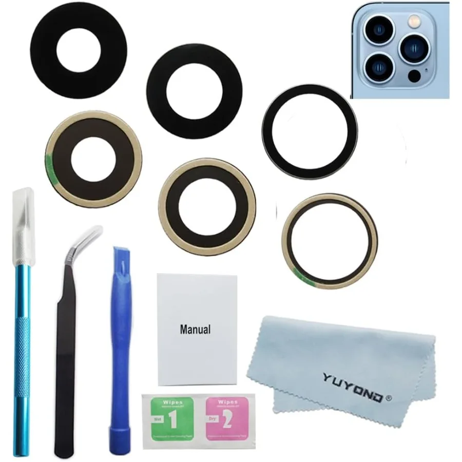 

3 шт. OEM замена стекла объектива задней камеры для iPhone 13 Pro Max и iPhone 13 Pro с клеем, предварительно установил и ремонт T