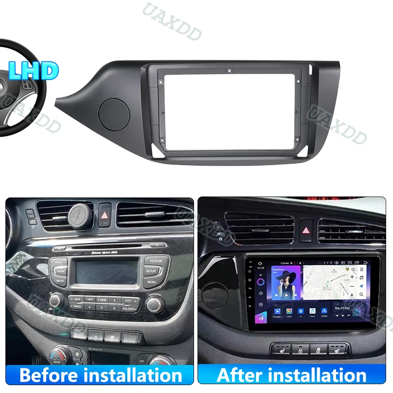 For 2012 KIA CEED 9INCH Car CD MP5 DVD Radio Android Stereo Audio Screen Multimedia Video Player Navigation Cables Harness Frame view 2