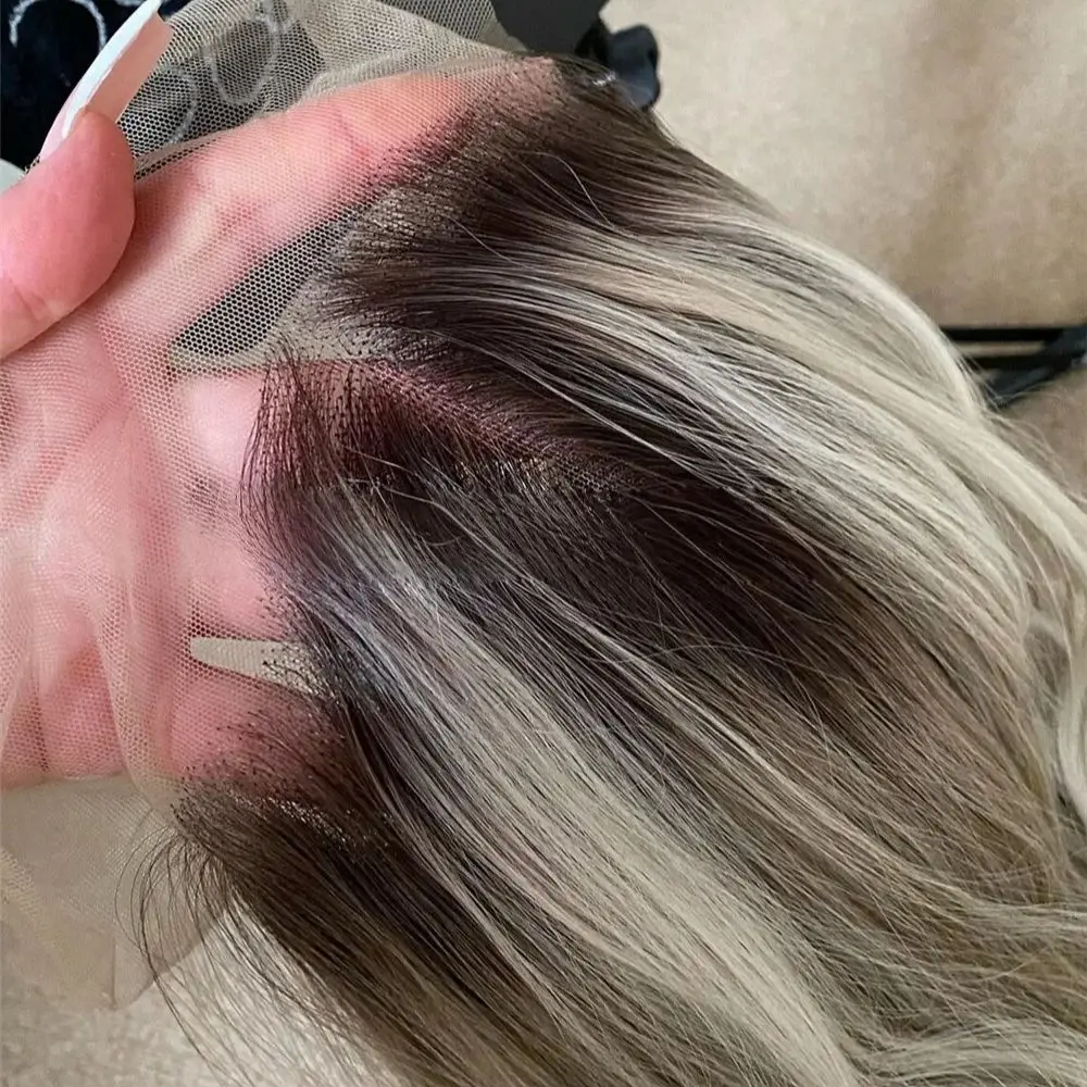 

Прозрачные кружевные парики HD с длинными свободными волнами, блонд, без клея, 13*4, с предварительно выщипанными прядями, натуральный вид, синтетические, для косплея, премиум-класса