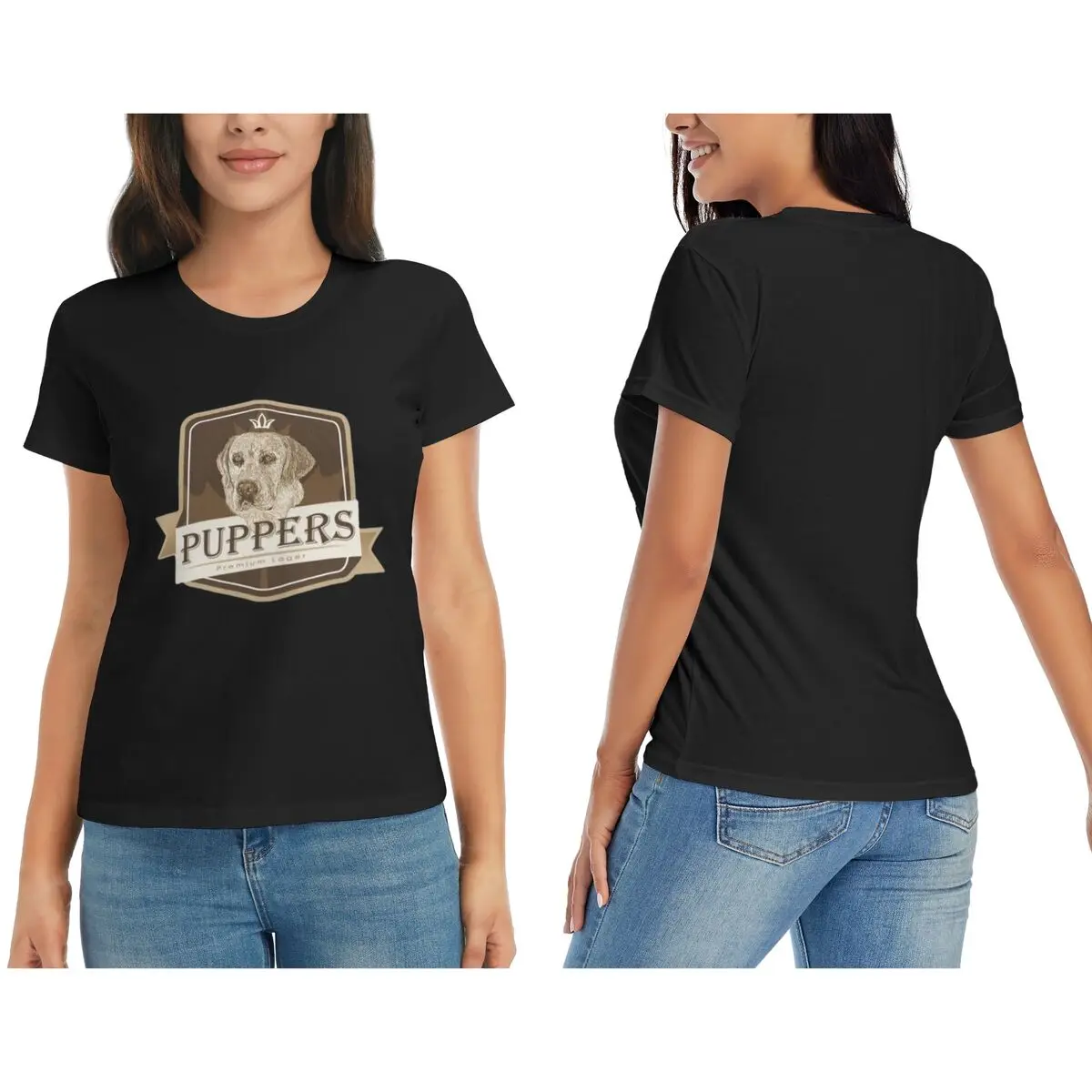 Puppers, T-shirt da birra preferita ufficiale di Wayne per donna Girocollo Streetwear T-shirt da donna a maniche corte