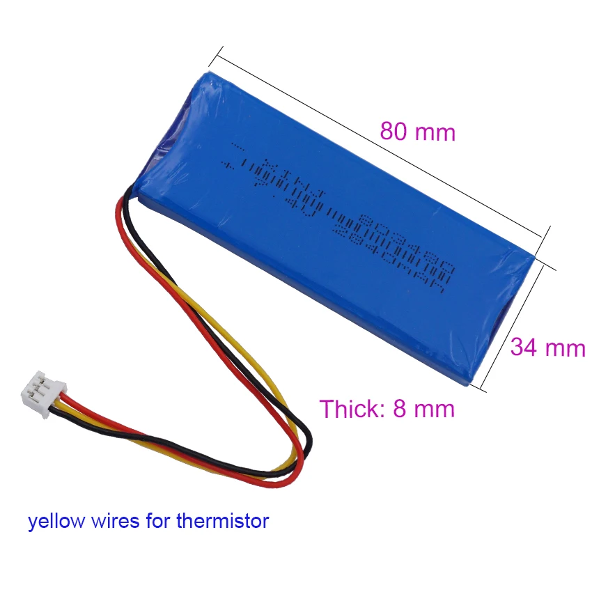 7.4V 2840 mAh Polymer Li Lithium Cells Rechargeable Lipo battery 803480 For phone Portable DVD VCD TV PDA E-book GPS Tablet PC