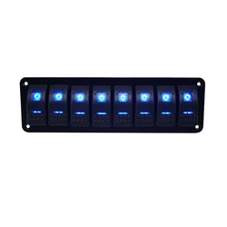 2-8 Gang Switch Panel For Marine Boat Caravan RV Universal Toggle Switch ON-OFF Rocker Panel With Red Blue Light 12/24V