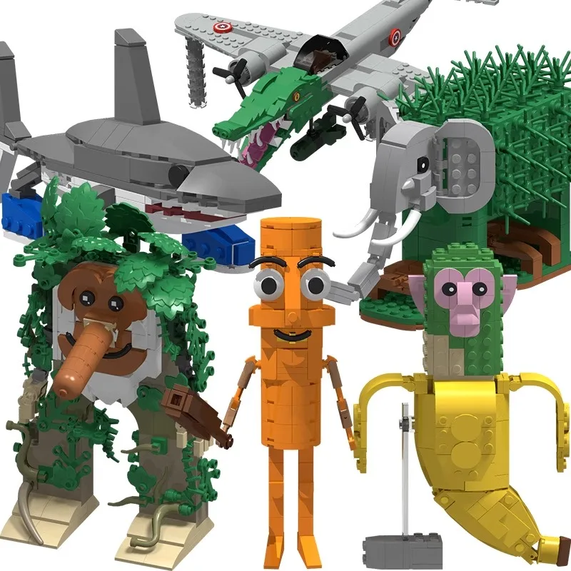 

Hot AI Tungs Tung Sahur Building Blocks Toy Game Tralala Shark Building Blocks Fun Monster Model Adult and Children's Gift