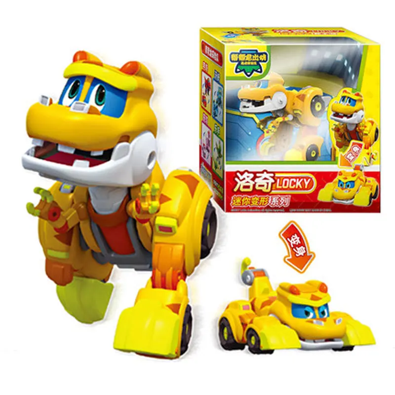 2026  Min Deformation Gogo Dino Action Figures REX Transformation Car Airplane Motorboat Crane Dinosaur toys for Kids