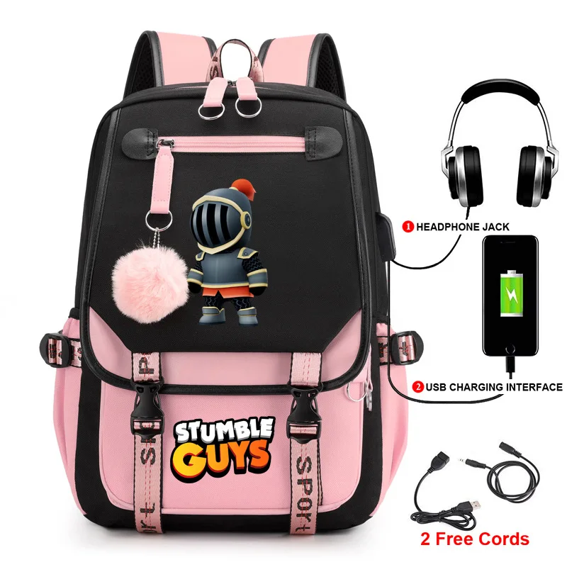 Tripping Peoplestumble cercando a mochila jogo, mochila estudante, saco de computador USB, moda