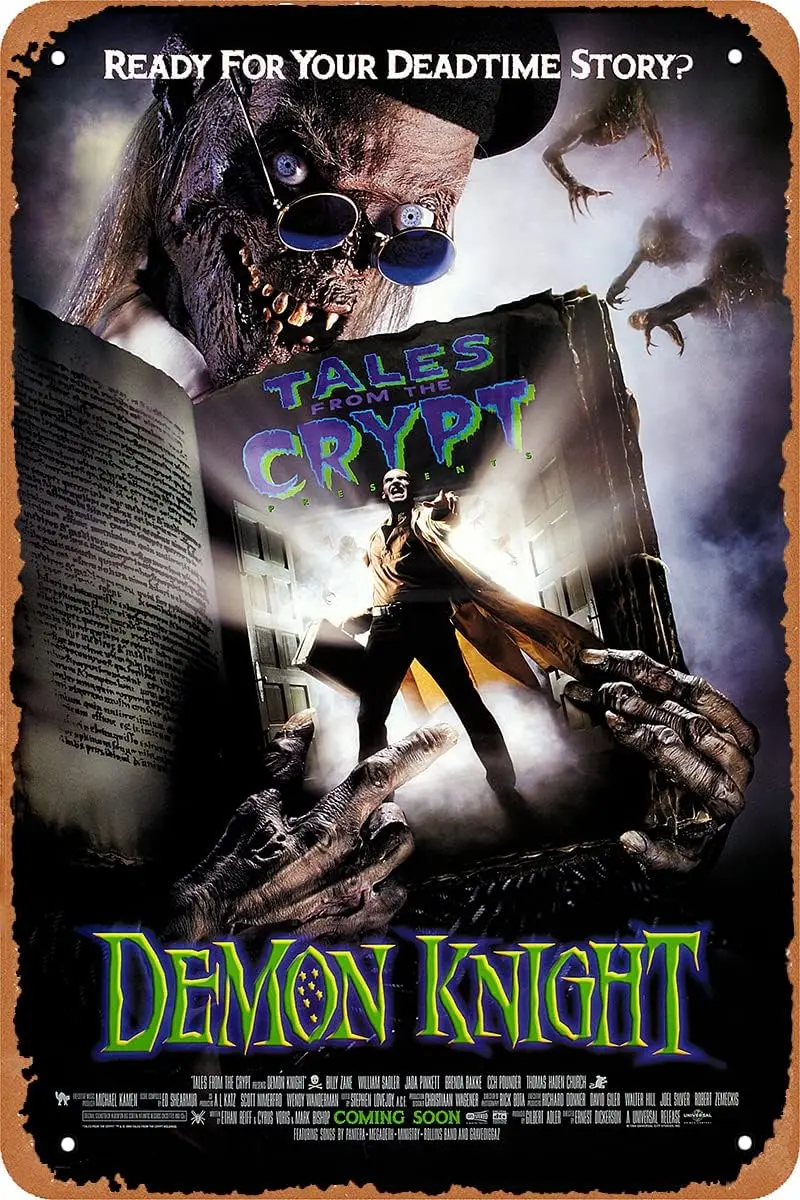Tales from the Crypt Demon Knight (1995) Movie Tin Sign Metal Wall Decor Sign Vintage Retro Horror Movie Poster 12x8inches sign