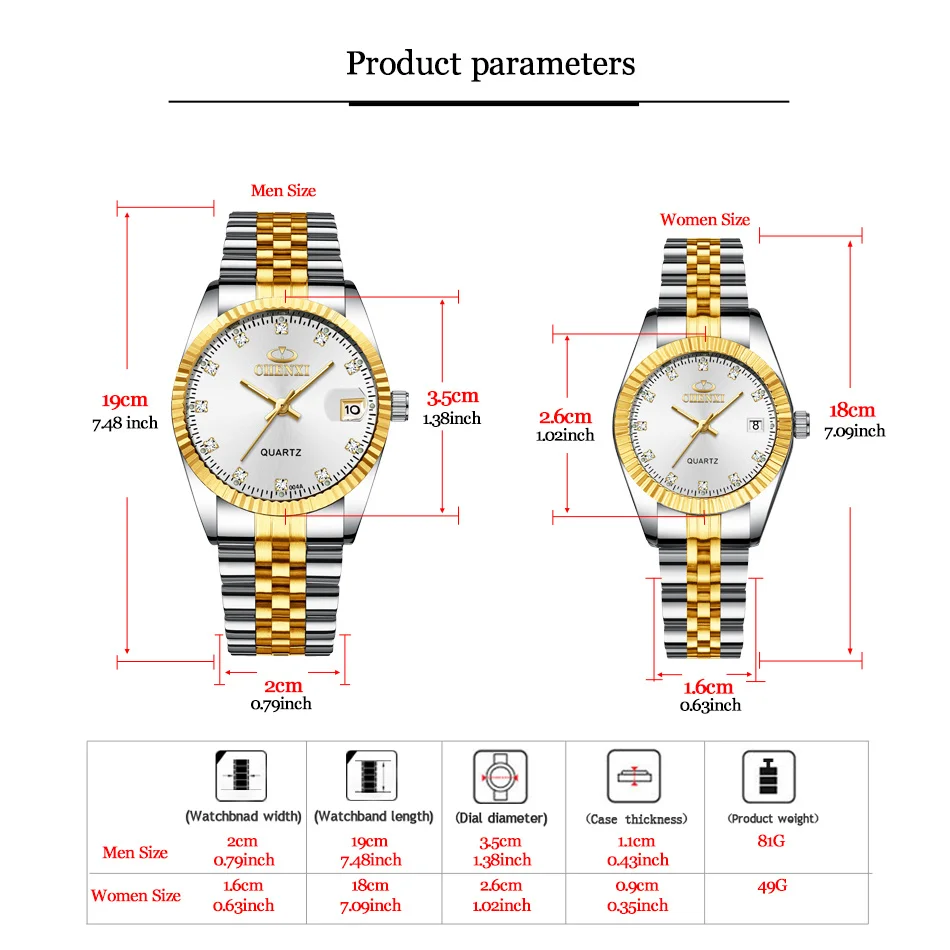 CHENXI 004A Date Luxury Brand For Women Waterproof Clock Male Quartz Wrist Ladies & Man Watches