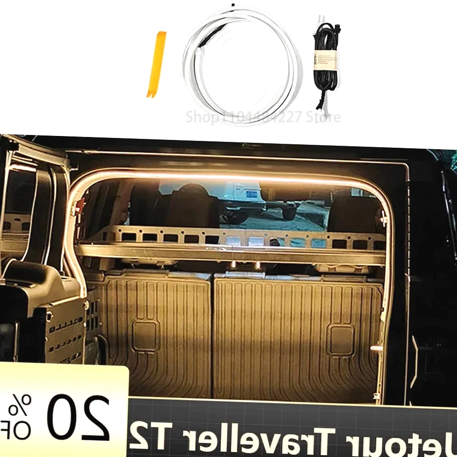 

For Chery Jetour Traveller T2 2023~2025 Car Trunk Ambient Light Strip LED Car Interior Decorative Light Accessories