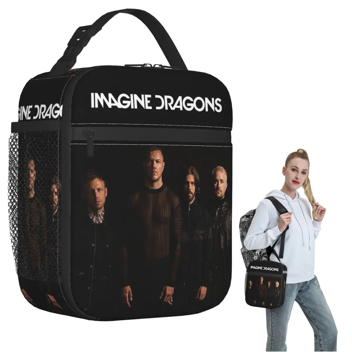 Imagine Dragons Band Loom Tour Insulated Lunch Bag for Women Children Portable Food Boxes Thermal Lunch Box Tote