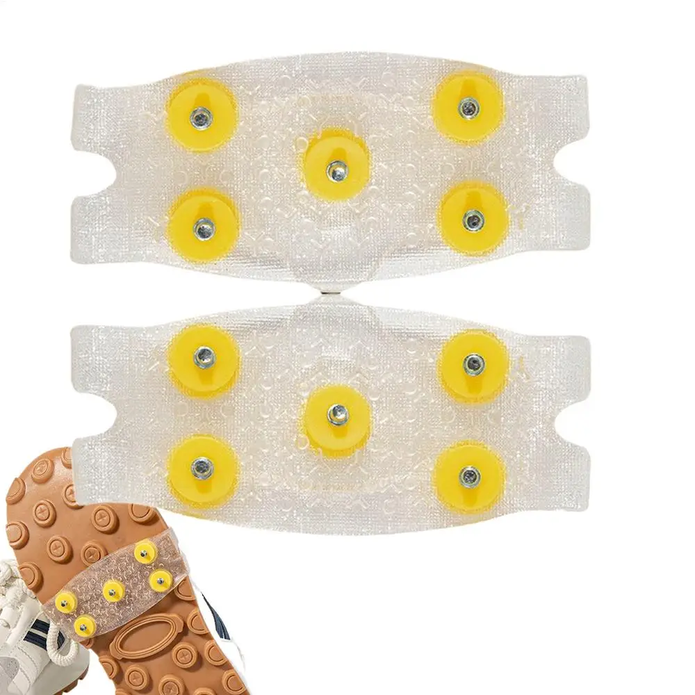 Chaussures crampons à glace avec 5 goujons en acier caoutchouc TPE pointes de neige glacée bottes d'escalade en plein air antidérapantes poignées de neige glacée Crampons pince