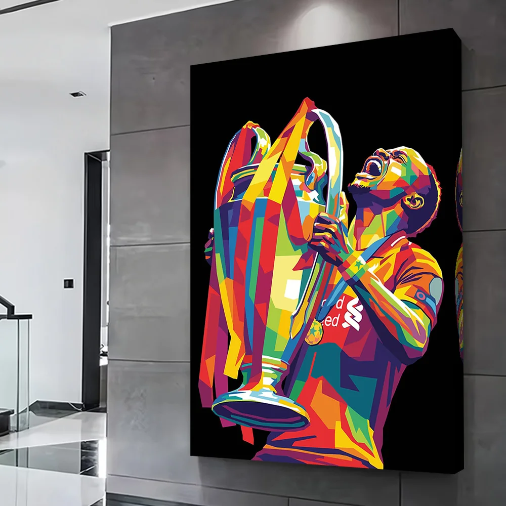 Sadio Mane Soccer Player Celebrating Poster Customizable Printed Canvas Painting Wall Art Gift for Bedroom Decoration Wand Deko