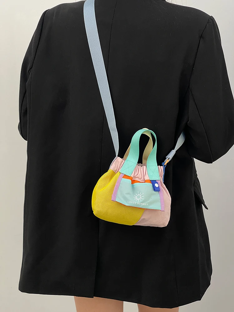 

Dopne Buet Bag Women's Outdoor Casual Nylon Handheld Dumpling Bag Crossbody Soft Handle Small Size Pure Color Bag