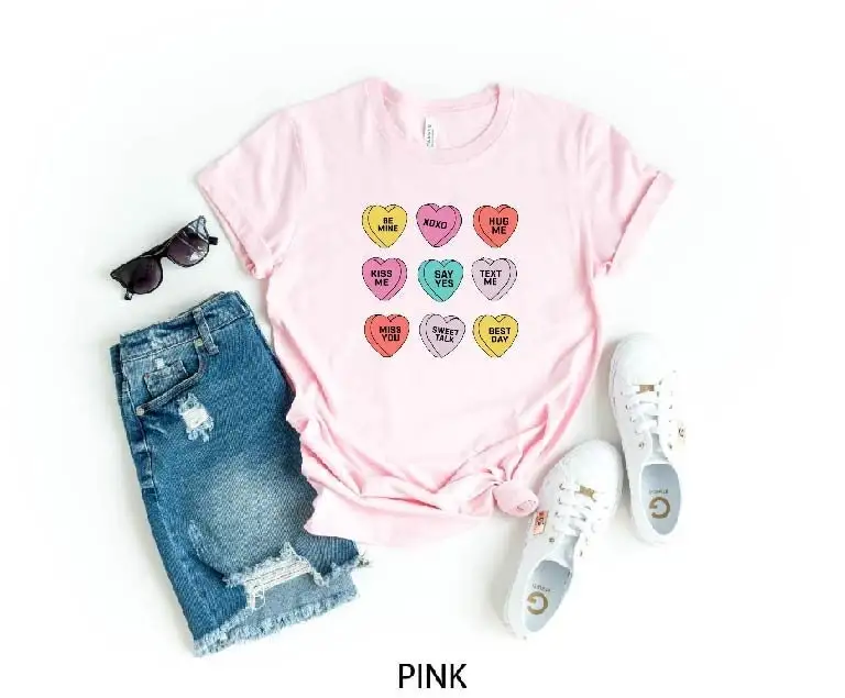 Candy Hearts T shirt Valentine's Day Positive Affirmations Conversation Be Mine for