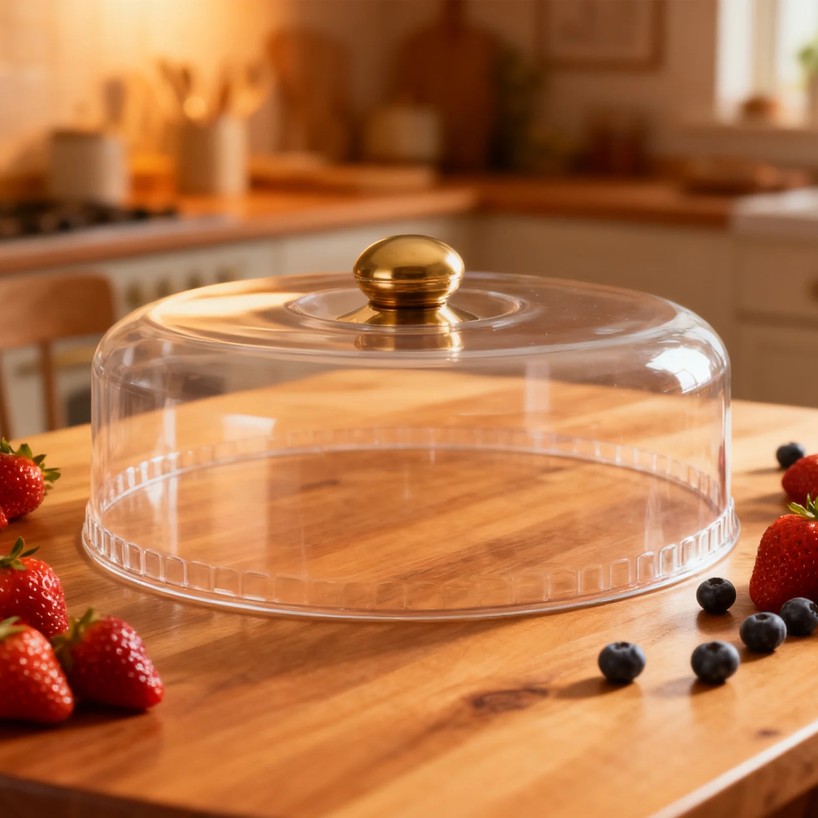 

Transparent Cake Dome Cover 11In Plastic Food Cloche For Dessert Cheese Display Cake Stand Lid Baked Goods Protection